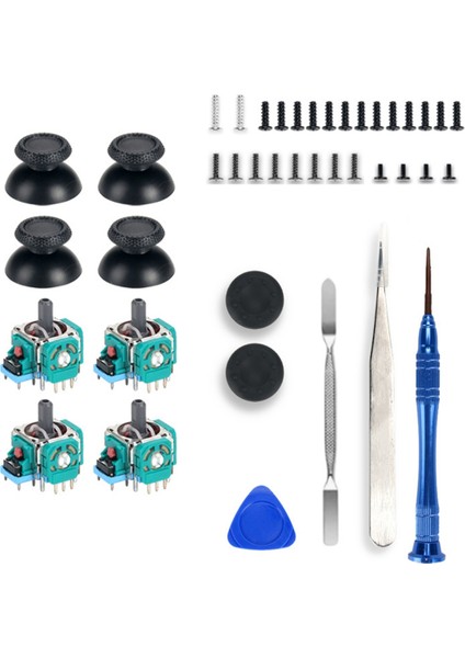 Ps5 Kontrol Cihazı Için Joystick Başlıklı 4 Adet Analog Joystick 3D Analog Joystick Potansiyometresi Tornavida Tamir Takımı (Yurt Dışından)