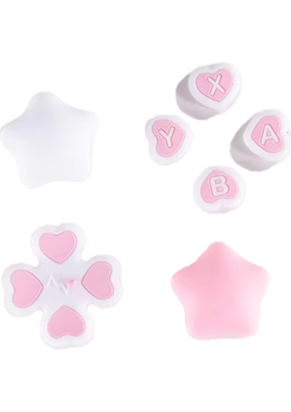 Love Silikon Yumuşak D-Pad Çapraz Düğme Abxy Anahtar Sticker Kılıf Anahtar OLED Joy-Con Başparmak Çubuğu Kavrama Kapağı Kapağı, B (Yurt Dışından)
