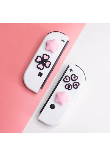 Love Silikon Yumuşak D-Pad Çapraz Düğme Abxy Anahtar Sticker Kılıf Anahtar OLED Joy-Con Başparmak Çubuğu Kavrama Kapağı Kapağı, B (Yurt Dışından) fiyatları