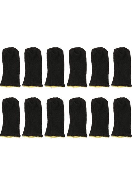 Pubg Mobile Oyunları Için 18 Pin Karbon Fiber Parmak Kılıfları Temas Ekranı Parmak Kılıfları Siyah ve Sarı (12 Adet) (Yurt Dışından)