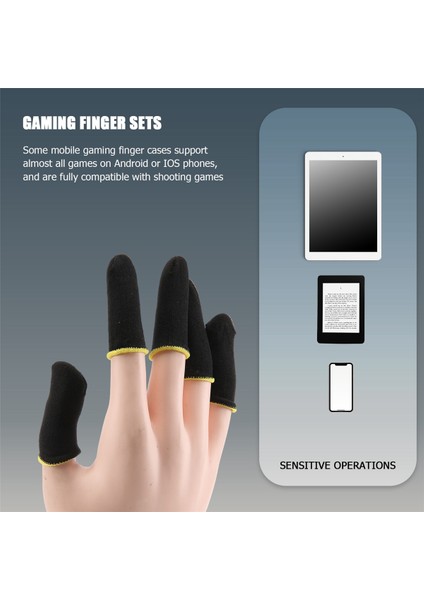 Pubg Mobile Oyunları Için 18 Pin Karbon Fiber Parmak Kılıfları Temas Ekranı Parmak Kılıfları Siyah ve Sarı (12 Adet) (Yurt Dışından) modelleri