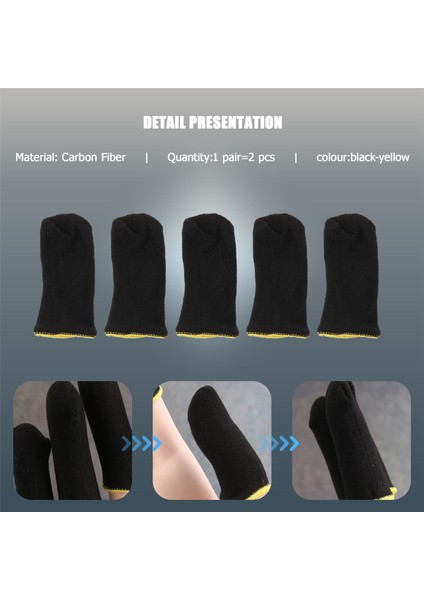 Pubg Mobile Oyunları Için 18 Pin Karbon Fiber Parmak Kılıfları Temas Ekranı Parmak Kılıfları Siyah ve Sarı (12 Adet) (Yurt Dışından) indirimleri
