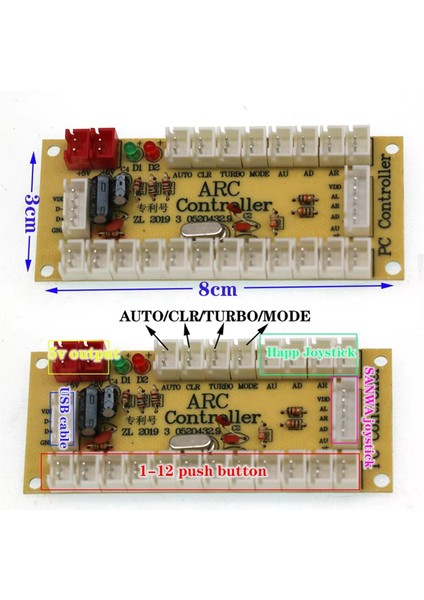 Neo Geo Arcade Oyun Dıy Kiti USB Kart Denetleyicisi Pc Raspberry Pi Sıfır Gecikme Abd Tarzı 8 Yönlü Joystick B (Yurt Dışından) fiyatları