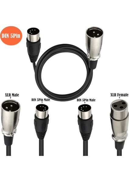 Dın 5 Pin - Xlr 3 Pin Ses Kablosu Uyumlu Müzik Enstrümanları Veya Mıdı Veya Xlr Kabloları Için Dın 5p Erkek - Xlr Erkek (Yurt Dışından) fiyatları
