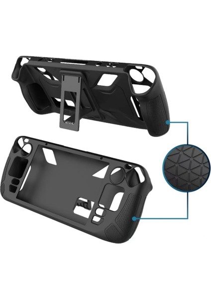 Steamdeck OLED Oyun Konsolu Silikon Kılıf, Elde Taşınabilir Her Şey Dahil Silikon Koruyucu Kılıf ve Stand, Siyah Için Uygundur (Yurt Dışından) modelleri