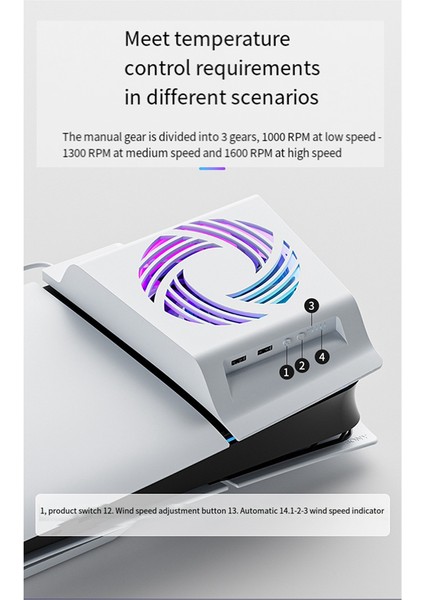 Ps5 Slim Için Aolion Konsol Soğutma Fanı Sıcaklık Kontrolü Soğutma Fanı Optik Sürücü Dijital Sürüm Evrensel Rgb Işık Fanı (Yurt Dışından) fiyatları