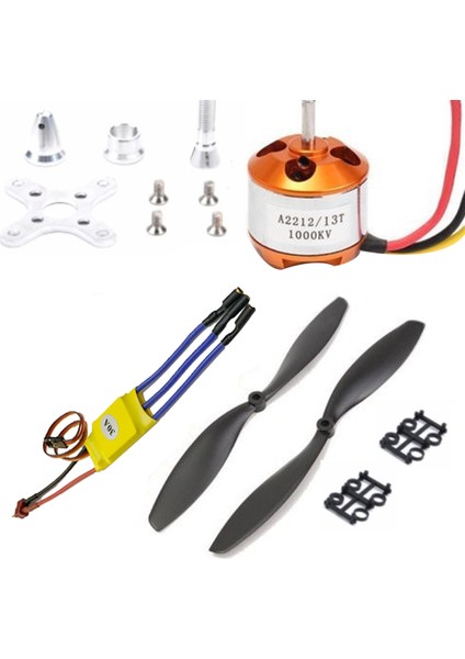 Rc 2212 1000KV Fırçasız Motor + 30A Esc Elektrikli Hız Kontrol Cihazı + 1045 Pervane Kiti Rc Multicopter Quadcopter Için (Yurt Dışından)