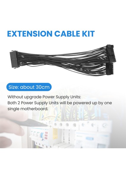 Çift Psu Güç Kaynağı 24-Pin Atx Anakart Ayırıcı Kablosu, 24PIN (20+4) Atx Anakart Uzatma Kablosu Için (Yurt Dışından) indirimleri