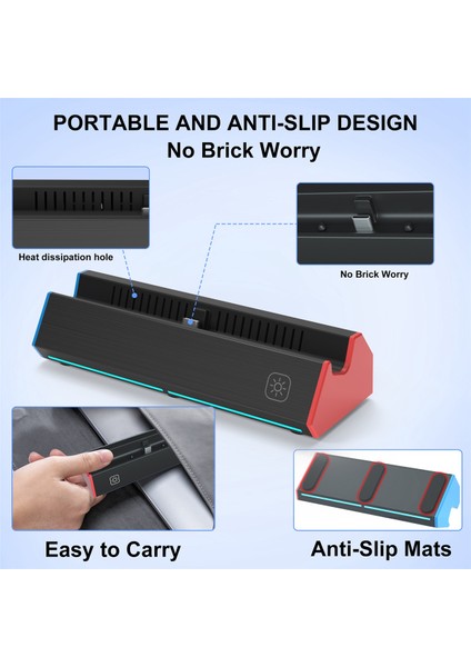 Taşınabilir Şarj Istasyonu Tabanı 4K HDMI Uyumlu Adaptör/usb 2.0/tip C Bağlantı Noktası Nintendo Switch OLED Dock Için (Yurt Dışından) fiyatları