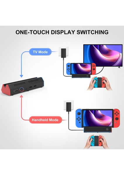 Taşınabilir Şarj Istasyonu Tabanı 4K HDMI Uyumlu Adaptör/usb 2.0/tip C Bağlantı Noktası Nintendo Switch OLED Dock Için (Yurt Dışından) fırsatları