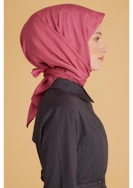 Fresh Monogram Jakarlı Eşarp 2 - 17 Pembe Monogram Desenli modelleri
