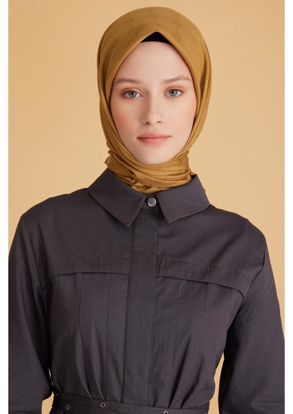 Fresh Monogram Jakarlı Eşarp 2 - 23 Bal Sarı Monogram Desenli