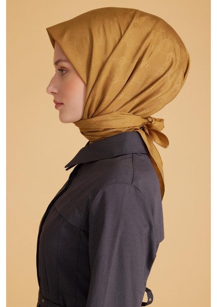 Fresh Monogram Jakarlı Eşarp 2 - 23 Bal Sarı Monogram Desenli fiyatları