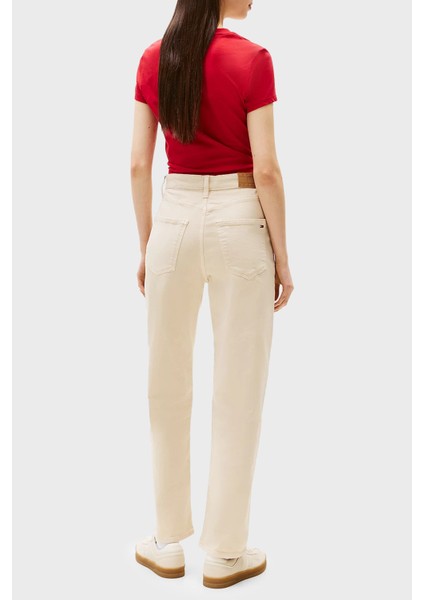 Streç Pamuklu Slim Straight Yüksel Bel Düz Paça Kot Pantolon Bayan Kot Pantolon DW0DW20997 Ach modelleri