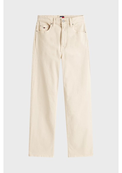 Streç Pamuklu Slim Straight Yüksel Bel Düz Paça Kot Pantolon Bayan Kot Pantolon DW0DW20997 Ach indirimleri