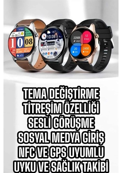 Akıllı Saat Tema Değiştirme Titreşimli Bluetooth Bağlantılı Nfc ve Gps Uyumlu