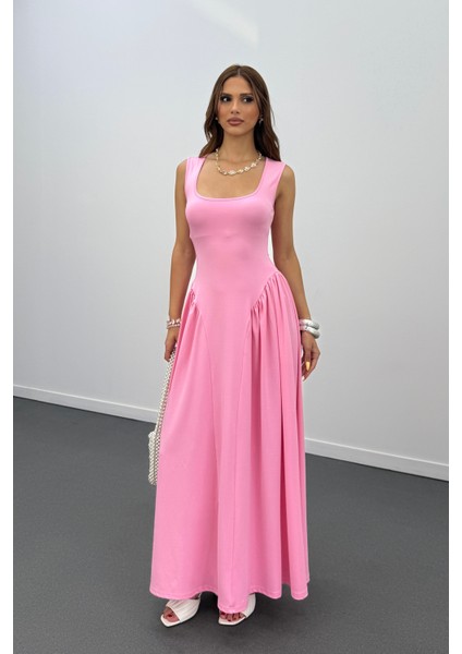 Ayge Pileli Kalın Askılı Maxi Elbise fiyatları