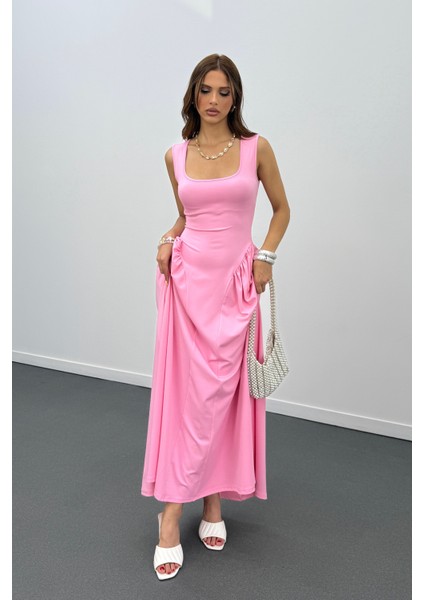 Ayge Pileli Kalın Askılı Maxi Elbise fırsatları