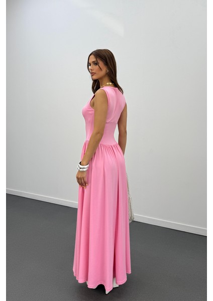 Ayge Pileli Kalın Askılı Maxi Elbise indirimleri