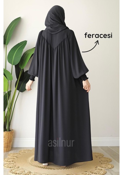 Alya Ferace Sufle Hediyeli Takım Füme indirimleri