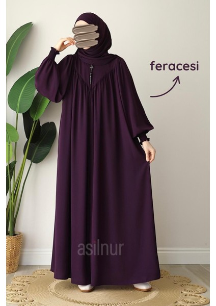 Alya Ferace Sufle Hediyeli Takım Mürdüm fırsatları