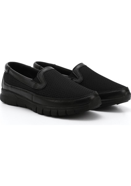 Kadın Siyah Dolgu Taban Hakiki Deri Comfort Ayakkabı fiyatları