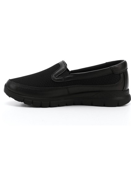 Kadın Siyah Dolgu Taban Hakiki Deri Comfort Ayakkabı modelleri