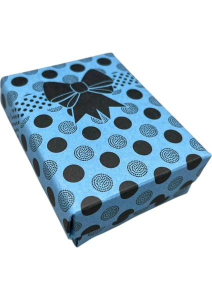 Karton Süngerli Mavi Renk 8/6 cm 48 Adet Üçlü Set Takı Kutusu