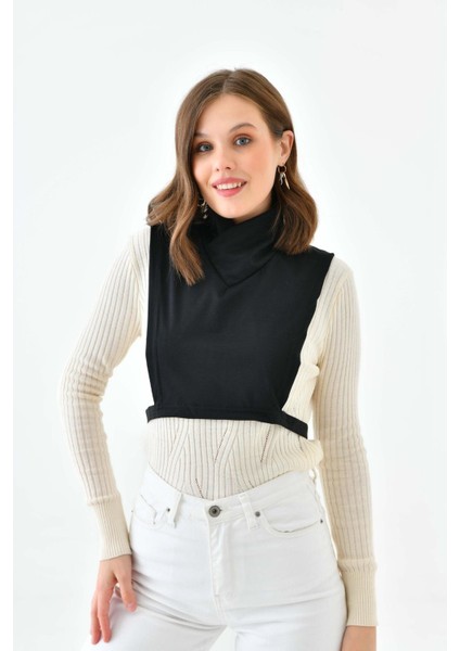 Mırach Çapraz Yaka Kolsuz Boyunluk | Içlik Crop Bluz Tesettür Yarım Bluz Kolsuz fiyatları