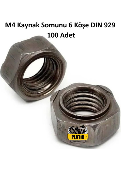 M4 Kaynak Somun 6 Köşe Dın 929