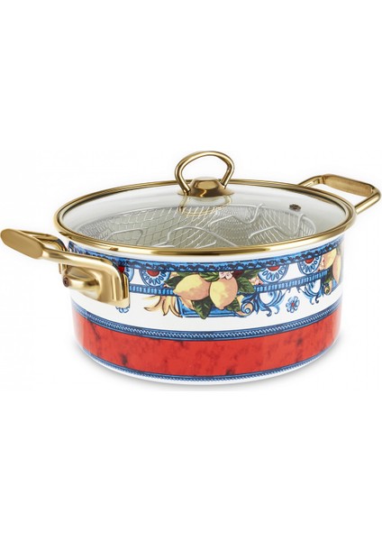 Amalfi Emaye Kızartma Tenceresi 22 cm