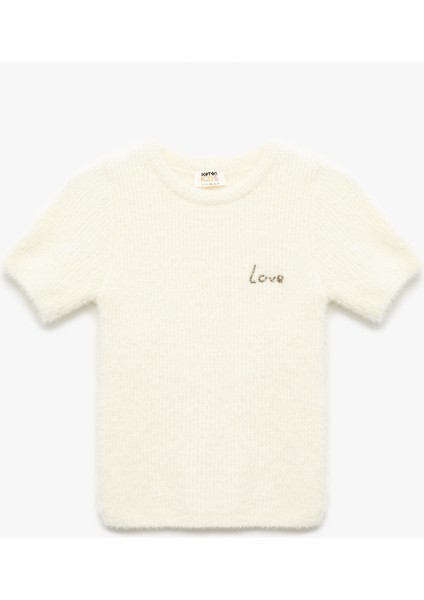 Bisiklet Yaka Kısa Kollu Triko Kazak