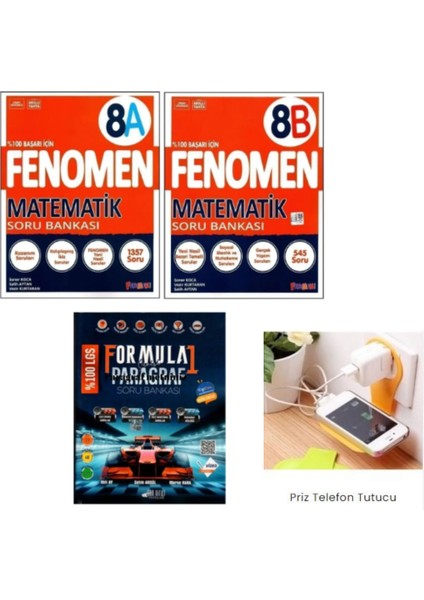 Fenomen 8A +8b Matematik Soru Bankaları + Formula 1 Paragraf Set 2026 Lgs Priz Tutuculu