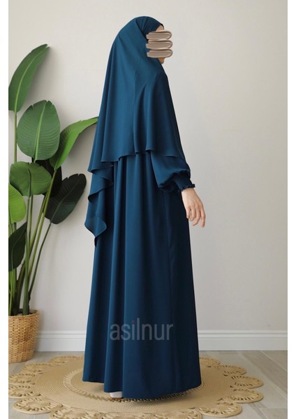 Alya Ferace Sufle Hediyeli Takım Petrol Mavisi modelleri