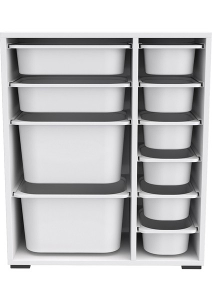 10 Sepetli Çok Amaçlı Oyuncak Dolabı - Beyaz - 83x30x69,5 cm fırsatları