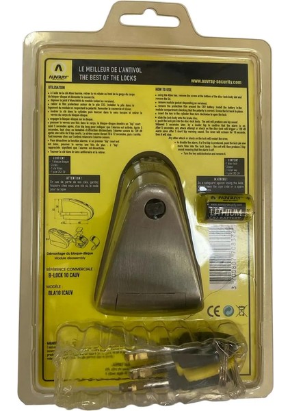 Auvray B-Lock 10 Çelik Alarmlı Disk Kilidi 10 mm 120DB fiyatları