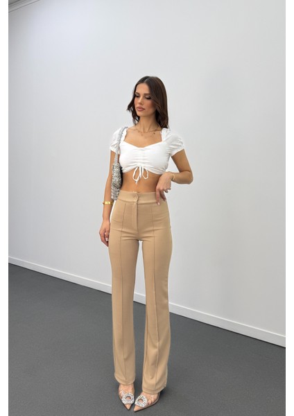 Leo Likralı Süper Yüksek Bel Kumaş Pantolon fiyatları
