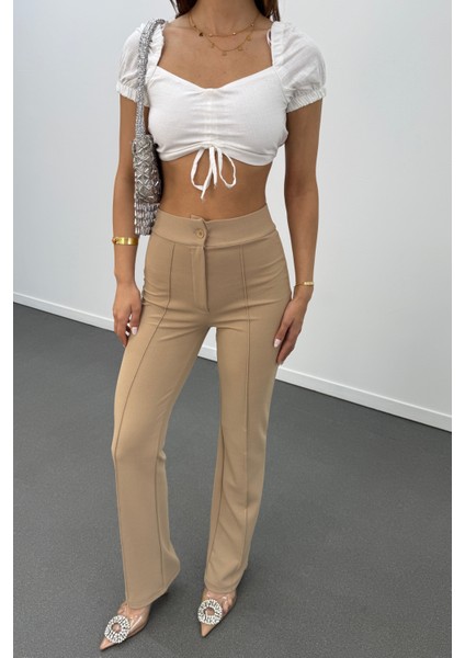 Leo Likralı Süper Yüksek Bel Kumaş Pantolon modelleri