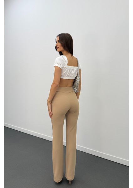 Leo Likralı Süper Yüksek Bel Kumaş Pantolon fırsatları