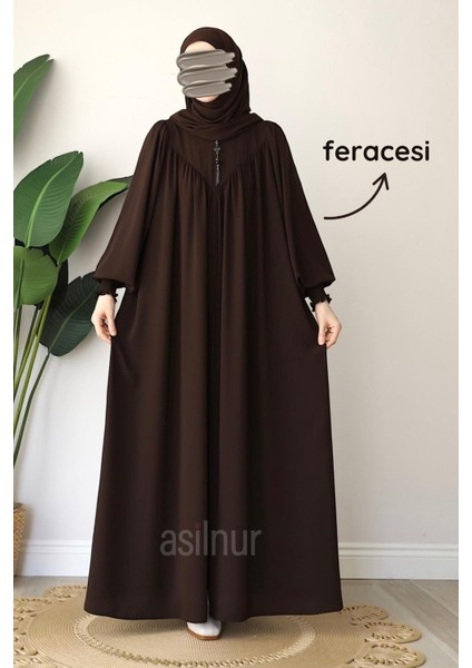 Alya Ferace Sufle Hediyeli Takım Kahverengi fırsatları