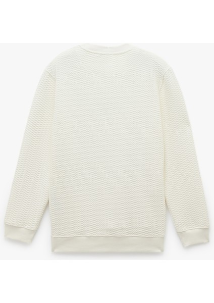 Uzun Kollu Bisiklet Yaka Dokulu Işlemeli Sweatshirt indirimleri