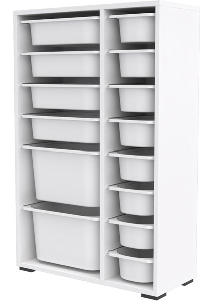 14 Sepetli Çok Amaçlı Oyuncak Dolabı - Beyaz - 109X30X69,5 cm indirimleri