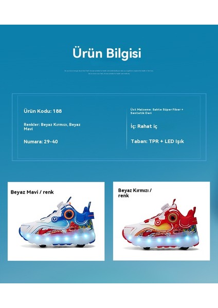 Işıklı Paten Dört Tekerlekli Çocuk Paten Spor Ayakkabıları (Yurt Dışından) fırsatları