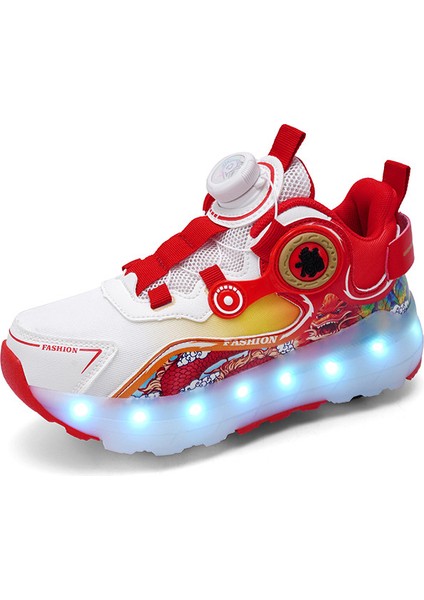 Işıklı Paten Dört Tekerlekli Çocuk Paten Spor Ayakkabıları (Yurt Dışından)