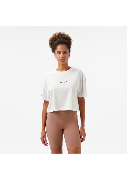 Unıted4 Comfort Krem Crop T-Shirt