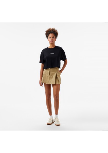 Unıted4 Comfort Kadın Siyah Crop T-Shirt modelleri