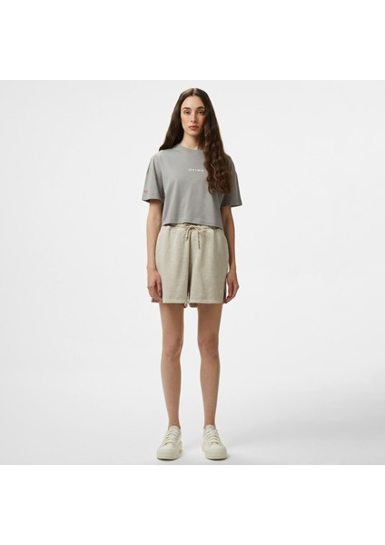 Unıted4 Comfort Kadın Gri Crop T-Shirt modelleri