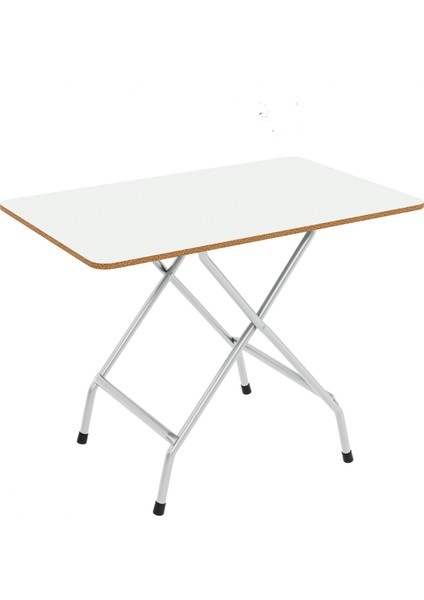 50X80 Beyaz Mermer Desenli Katlanır Masa ve 2 Adet Sandalye Seti 1130