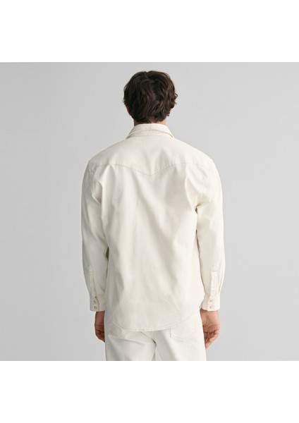 Erkek Bej Relaxed Fit Klasik Yaka Gömlek modelleri