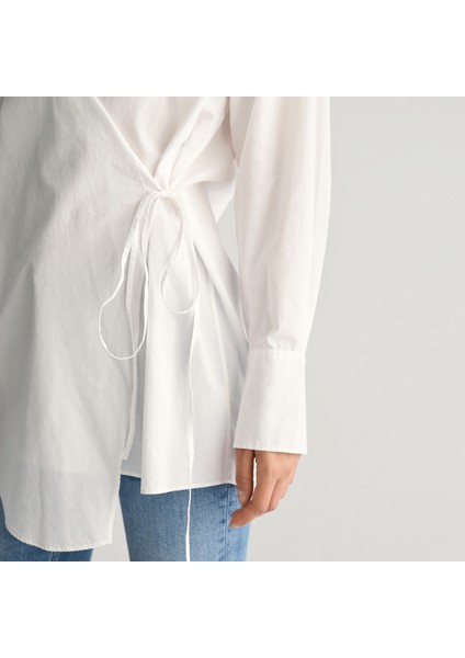 Kadın Beyaz Oversize Fit Klasik Yaka Gömlek indirimleri